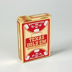 Texas Hold'em 100% plastic jumbo - poker czerwony, 55 kart Cartamundi