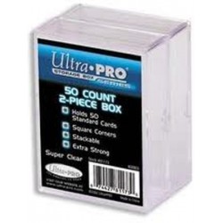 2-Piece 50 Count Clear Card Storage Box, 2 Pack Card Box