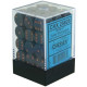 Chessex Opaque 12mm d6 with pips Dice Blocks (36 Dice) -  Dusty Blue w/copper