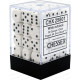 36x KOŚCI CHESSEX BITEWNE Matowe 12mm d6 MAT - 25801	White w/black