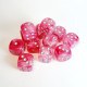 Chessex Ghostly Glow Pink/silver 12mm d6 Dice Block (36 dice)
