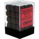 Chessex Opaque 12mm d6 with pips Dice Blocks (36 Dice) - Black w/red