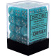 Chessex Signature 12mm d6 with pips Dice Blocks (36 Dice) - Cirrus Aqua w/silver