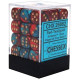 Chessex Gemini 12mm d6 Dice Blocks with pips Dice Blocks (36 Dice) - Red-Teal with gold