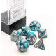 Chessex - Gemini® Mini-Polyhedral Steel-Teal/white 7-Die Set