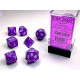 Chessex Opaque Polyhedral 7-Die Sets - Purple w/white