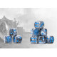 Conquest - Hundred Kingdoms Logo on Grey Marbled Dice with Navy Pips - 24 per pack