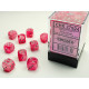 Chessex Ghostly Glow Pink/silver 12mm d6 Dice Block (36 dice)