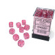 Chessex Borealis 12mm d6 Pink/silver Luminary Dice Block (36 dice)