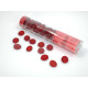 Chessex Gaming Glass Stones in Tube - Frosted Crystal Red (40)