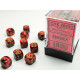 Chessex Gemini 12mm d6 Dice Blocks with pips Dice Blocks (36 Dice) - Black-Red w/gold