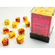 Chessex Gemini 12mm d6 Dice Blocks with pips Dice Blocks (36 Dice) - Red-Yellow w/silver